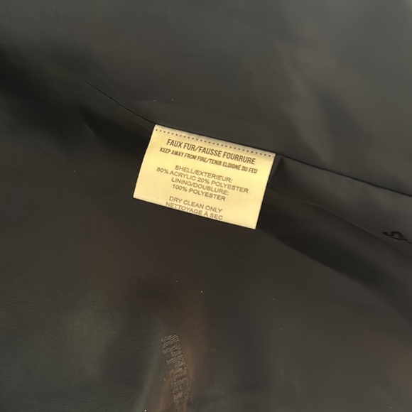 Apparis Faux Fur Navy Coat Small - Picture 4 of 8